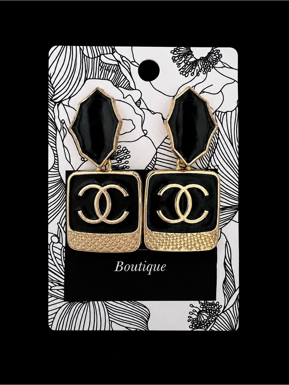 Black and Gold Earrings